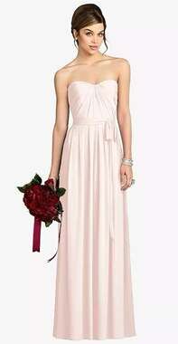 NWT Dessy After Six Bridesmaid Dress 6678 Blush Pink Strapless Sz 4 Long